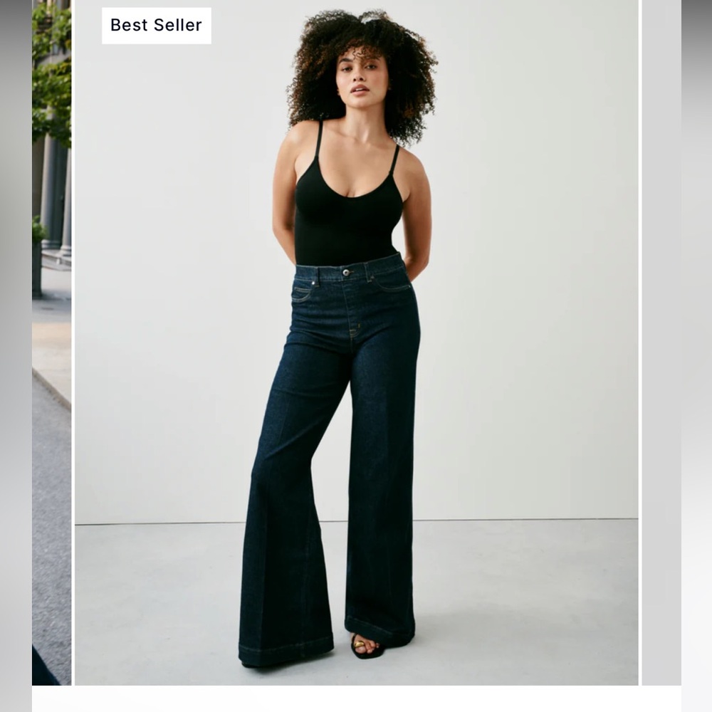 SPANX Deep Indigo Wide-Leg Jeans